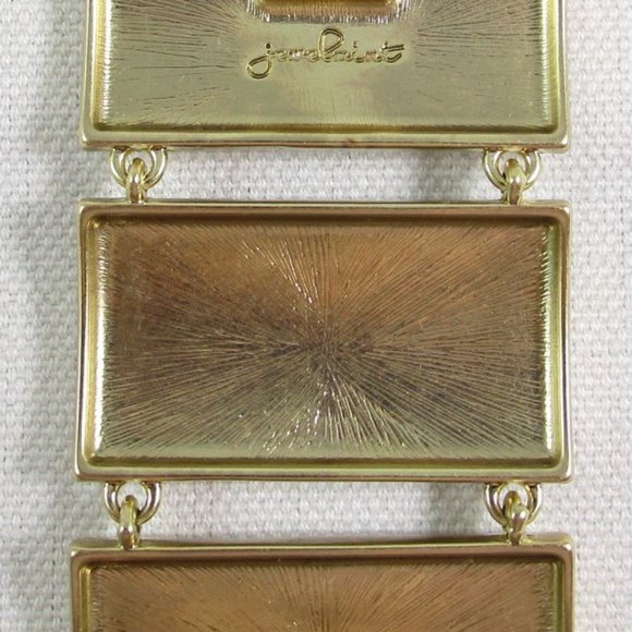 NWOT Jewelmint Gold Panel Bracelet with Enamel Moons, Mod, 60's, Statement - Picture 5 of 5